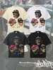 Camiseta de Manga Corta para Hombre 2026 Primavera/Verano Bulls Tres Estrellas Copo de Nieve Estampado Digital Peso Pesado Cuello Redondo Hombros Caídos