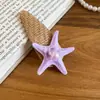 Pinza para el Cabello de Rafia con Forma de Estrella de Mar y Perlas Estilo Resort, Impresionante Pinza de Pico de Pato Lateral para el Verano en la Isla, Accesorio para el Cabello de Diseño Único