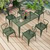 Mesa e Cadeira de Lazer Simples Moderna para Exterior Mesa e Cadeira de Ferro para Exterior Loja de Chá com Leite Pátio de Villa Jardim Mesa de Jantar para Várias Pessoas
