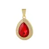 Colar com Pingente de Gota d'Água Coração de Pêssego Pedra Preciosa Zircônia Estilo Europeu e Americano Distrito de Lu Luxo Acessível Joias de Moda Feminina