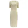 Vestido Plisado Efecto Ola de Agua, Nuevo Estilo de Verano, Vestido Bodycon de Longitud Media Adelgazante y Elegante para Mujeres Petites