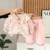 Traje para Niñas Primavera y Otoño 2025 Nueva Moda Bebé Otoño Estilo Coreano Casual Celebridad de Internet Conjunto de Dos Piezas para Niños