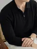 Suéter 100% Lã Pura Hengyuanxiang para Homens, Novo Suéter de Tricô Polo com Meio Zíper Outono/Inverno 2026 para Homens