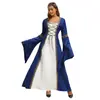 Vestido de Encaje de Manga Larga Popular Europeo y Americano 2025 Gótico Retro Medieval Ropa de Escenario para Mujer