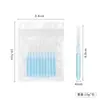 Cepillos Mini de Colores para Cejas al por Mayor, Herramientas Auxiliares de Belleza para Pestañas, 10 Cepillos de Seda Dental Portátiles con Mango de Cristal