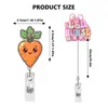 Porta credencial médico con diseño de Huevo de Pascua de Conejo de fácil extracción, Clip para credencial de estilo nuevo, Acrílico retráctil para identificación médica de Zanahoria