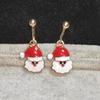 Colar de gancho de orelha de Papai Noel de desenho animado europeu e americano, terno, colar de flanela outono-inverno transfronteiriço, brincos, colar de liga criativo
