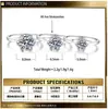 Anillo de Plata de Ley 925 con Moissanita para Mujer, Mismo Estilo de Tiktok, Corona Clásica de Seis Garras de la Familia Zhou, Regalo de Propuesta, Suministro Directo del Fabricante