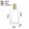 Botellas de Perfume Vacías 50ml Botellas de Perfume de Vidrio Transparente al por Mayor Botellas de Cierre a Presión de 15mm en Stock Botellas con Atomizador Botellas Vacías Pequeñas de Perfume