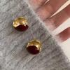 Aretes de Acacia estilo coreano con Frijol Rojo para Mujer Estilo Frío Moda Exquisito Simple Sensación de Alta Gama Pequeño Elegante Elegante Aretes de Moda