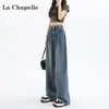 Jeans de Mezclilla Suave de Pierna Ancha para Mujer, Tendencia Versátil Primavera/Verano 2025 Nuevo Estilo, Pantalones de Tiro Alto Holgados de Pierna Recta de Largo Hasta el Piso para Cuerpo Tipo Pera