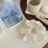 Suave Scrunchie de Encaje Blanco Crudo con un Tacto Suave y Juvenil, como de Hada, para Coletas Bajas y Peinados de Moño