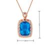 Pingente grande de pedra lapidada com diamantes 12 quilates pingente de gema banhado a ouro 18K cor de diamante colar tesouro topázio azul suíço