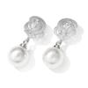 RAKOL, pendientes creativos de moda coreana con forma de rosa y perlas para mujer, pendientes de temperamento exquisito para vestido de fiesta nupcial
