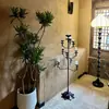 Suporte de Lâmpada de Ferro Estilo Antigo, Castiçal Estilo Chinês, Lampião a Óleo Retrô, Flor de Lótus de Chão, Castiçal de Ferro Zen Estilo Chinês, Decoração de Arte em Ferro
