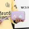 Bolsa de Celular e Chaves de Grande Capacidade Moda Estampagem de Letras Carteira Longa para Moedas Moda Feminina Múltiplas Camadas Bolsa Quadrada Pequena de Mão
