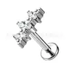Aretes de Aleación de Titanio F136 Set de Rosca Interna con Piercings Labiales de Circonita Piercings de Cartílago Auricular Joyería de Body Piercing de Titanio G23 Accesorios