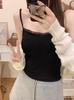 Deseo puro top de moño con tirante pequeño para mujer Verano nuevo ajuste ceñido adelgazante chica hot combinable chaleco para usar debajo