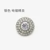 Botões Metálicos com Strass Dourado, Botões Florais Totalmente de Diamante, Botões Decorativos para Casacos de Caxemira, Botões de Pele e Pelo de Vison