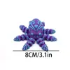 Impresión 3D Transfronteriza Artesanías de Pulpo de Anillo Azul Adornos Regalos Juguetes Animales Articulados Creativos Hechos a Mano Decoraciones