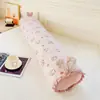Lindo cojín largo de gasa de doble capa 100% algodón con orejas de conejo para niñas, un cojín especial para dormir, extraíble y lavable, adecuado para dormir de lado y abrazar las piernas