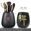 &Frete Grátis Cerimônia do Chá Seis Cavalheiros Combinação Conjunto Completo Acessórios para Conjunto de Chá Kung Fu Colher de Chá de Bambu Pinças Pinças Madeira Maciça