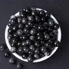 Ágata Negra Natural Obsidiana Cristalina Cuentas Sueltas Multitamaño Cuentas para Pulsera Wenwan Accesorio DIY Material de Cuentas