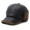 Gorros de Lana Cálidos con Protección para los Oídos para Otoño e Invierno de Hombre, Gorros de Algodón para Personas de Mediana Edad y Mayores, Gorras Casuales tipo "Dad Hat", Gorras de Visera Antifrío para Mayores
