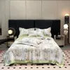 Conjunto de Colcha de Verão Tencel Lavado Estampado Quatro Peças, Colcha de Verão de Seda de Gelo Lavada Fresca, Lisa para Dormir Nu, Colcha de Presente, Dropshipping