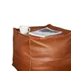 Funda de otomana de cuero, bolsa de almacenamiento para ropa vieja no utilizada, taburete bajo para sofá, puf para sala de estar, sofá perezoso para mirador