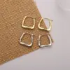 Novedad Pendientes de Moda Estilo Ins Sentido de Diseño Distintivo de Nicho Gancho de Oreja Cuadrado Pendientes de Metal Simples Aguja de Plata 925