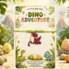 Corda de Mão Trançada Exclusiva Transfronteiriça com Dinossauro de Desenho Animado e Pingente de Liga Metálica com Esmalte Gotejante Pulseira de Amizade Ajustável para Crianças