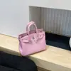 Bolso de Platino con Patrón de Lichi Bolso de Mano de Cuero Genuino Gran Capacidad Bolso Tipo Kelly para Mujer 2026 Nuevo Bolso de Hombro de Moda Tendencia