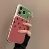 Funda Sandía Bloque de Color Adecuada para iPhone 17 Pro Max, Modelo Nuevo para Apple 16 Pro, Nicho 15 Pro, Textura de Cuero para 14