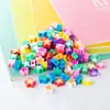 Fatias Coloridas de Argila Macia, Argila Macia Perfurada com Desenhos de Frutas e Letras em Inglês, Conjunto de Contas para Pulseira, Partículas de Argila Macia