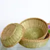 Bambu, Verde, Seda, Rattan Boca, Cesta de Bambu, Casa, Bambu, Produtos Combinados, Cesta Artesanal, Cesta de Frutas com Boca de Vime, Conjunto de Três Peças, Guangxi