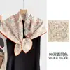 Bufanda de Seda y Lana de Doble Cara para Mujer, Nueva de Primavera y Otoño, Resistente al Frío, Cálida, Chal de Seda y Lana, Lujo Ligero, Versátil, Cuadrado de 90