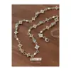 Colar Ins Style Zircônia Arco-íris Estrela Trevo de Quatro Folhas para Meninas Sentido de Alto Padrão Nicho Versátil Elegante Colar de Verão