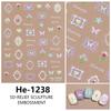 Redanco Pegatinas de Uñas Populares Estilo Ins con Relieve Mariposa Flor Marco de Fotos Pegatinas Estéreo para Uñas He1238