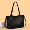 Bolso tote transfronterizo de gran capacidad en cuero genuino, bolso de hombro retro de moda, bolso de mano para el trabajo, bolso cruzado casual para mujer