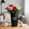 Cubo de Flores de Lata Estilo Americano, Cubo Creativo para Arreglos Florales de Floristería, Cubo Decorativo para Flores Secas y Artificiales de Sala de Estar, Cubo de Agua Profunda para Cultivo de Flores