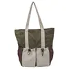 Nova bolsa simples de nylon estilo japonês grande para mulheres, bolsa tote casual com cordão e dois bolsos, bolsa de armazenamento para compras ao ar livre para mulheres