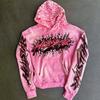 2024 Outono e Inverno Novo Europeu e Americano High Street Retro Carta Impressa Hoodie Trendy Casal Calças de Suéter