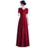 Traje de Coro Femenino rojo vino Vestido Largo Rojo Vestido de Canción Traje de Coro Competencia Traje de Actuación de Director