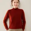Tejido de cachemira engrosado Tejido de punto con hombro raglán Cuello alto medio Suéter de punto para mujer Otoño e Invierno Nuevo Cálido Base Elegante