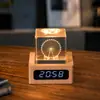 Luz Noturna de Cristal para Relógio Cubo de Nuvem Ornamento de Mesa Luminária de Cabeceira Árvore de Cristal Presente de Natal para Meninas Transfronteiriço