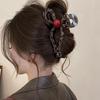 Pinza para el pelo de leopardo elegante, estilo retro, para otoño e invierno, con diseño de viento perezoso y moderno, con clip de tiburón y volumen, accesorios para el cabello con agarre avanzado de nicho.