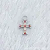 Anillo Retro de Cruz para Correr de Aleación de Titanio F136 Diamante Hilo Interno de Titanio G23 Joyería para Piercing de Labio Zirconia Cabeza
