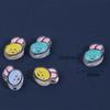 Óleo acrílico transparente pingando contas smiley pequena flor de cinco pontas estrela de pêssego coração buraco reto contas soltas DIY pulseira acessórios para o cabelo