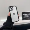 Modelo de Borde de Color Sólido Adecuado para Funda de Teléfono Móvil Apple 15Promax Panel Trasero Transparente de PC 14Pro Simple 13Pro12 Agujero Grande